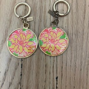 2 lilly Pulitzer keychains one NWOT the other gently loved